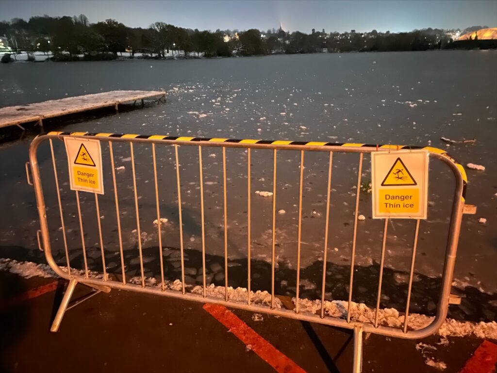 Thin Ice on Wimbledon Park Lake